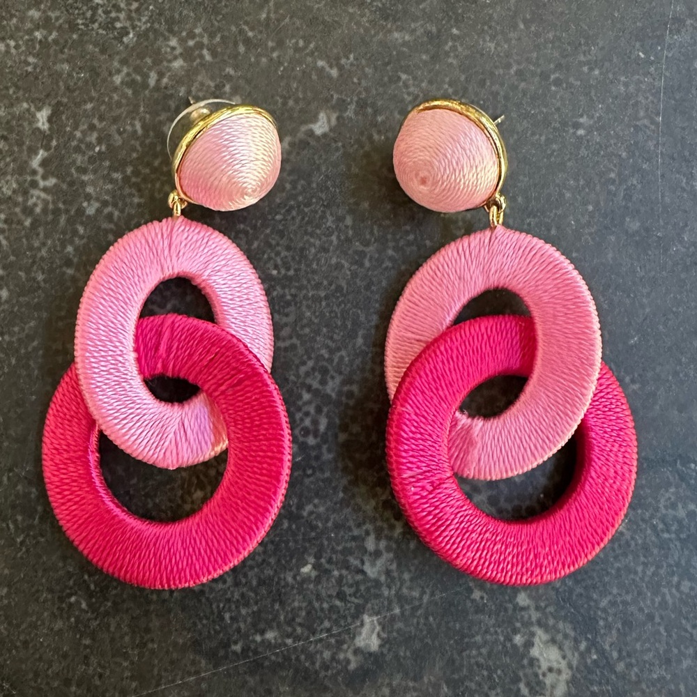 Elegant Pink Hoop Earrings